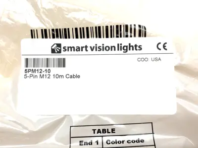 NEW SMART VISION LIGHTS LIGHTING CONNECTION CABLE M12 5-PIN TO OPEN LEADS