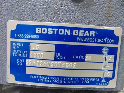 Boston Gear SRF726V30TB5G2 Gear Speed Reducer 30:1 Ratio Used