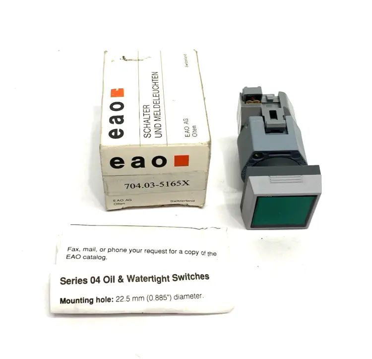 Used EAO SQUARE ILLUMINATED PUSHBUTTON GREEN Relays & Switches Michigan US | Maverick Industrial Sales #1090678