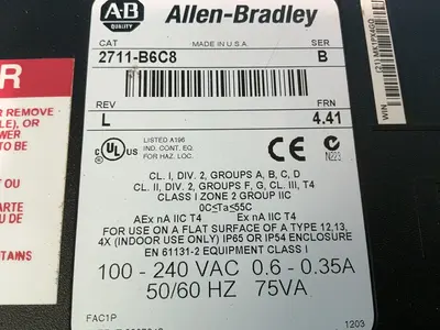 Used ALLENBRADLEY 2711B6C8 Automation Control (HMI) Ohio US | HGR 24 #1507622