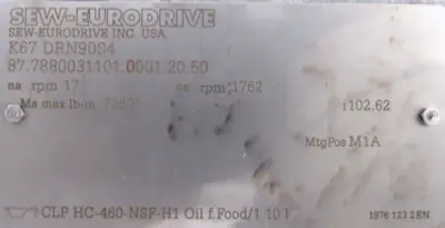 NEW SEW EURODRIVE K67 DRN90S4 GEAR MOTOR 1.5HP 230/460V 1-5/8" DIA. K67DRN90S4