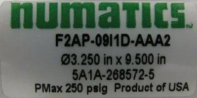 NEW NUMATICS F2AP-09I1D-AAA2 CYLINDER 3.250×9.500 F2AP09I1DAAA2
