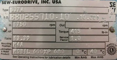 NEW SEW EURODRIVE S37A GEAR REDUCER 13.39:1