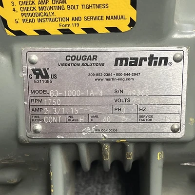 Used Martin B3-1000-1A Motors (misc) California US | Davliegogo LLC #1706045