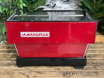 LA MARZOCCO LINEA CLASSIC 2 GROUP RED CHRONO TOUCH PADS ESPRESSO COFFEE MACHINE