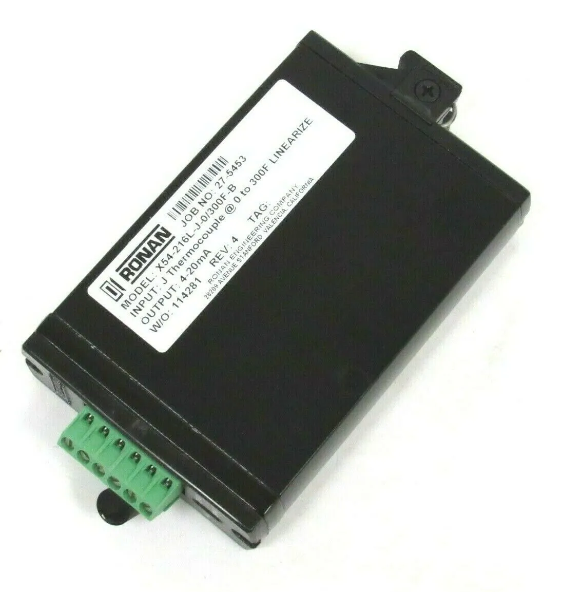 NEW RONAN X54-216L-J-0/300F-B THERMOCOUPLE TRANSMITTER X54216LJ0300FB