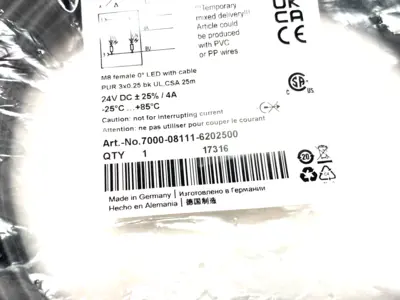 NEW MURRELEKTRONIK SINGLE ENDED M8 FEMALE 0° A-COD. LED CORDSET
