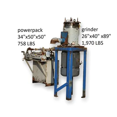 Used 100 HP Rubber Tire Grinder Grinding mill w/ hydraulic power pack