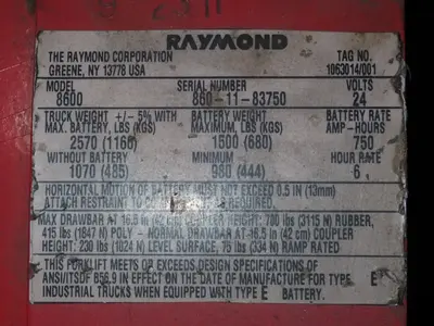 USED RAYMOND 8600