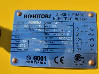 5 hp, 230 volts, 1760 rpm, 184T Electric Motor