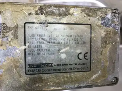 Rheonik RHM60 LC Mass Flow Meter 1600PSI 750GPM