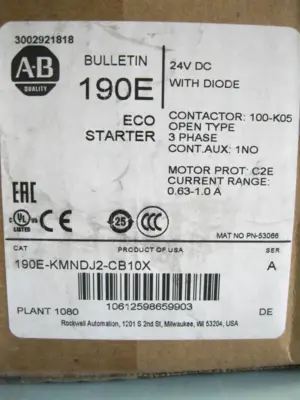 NEW Allen-Bradley 190E-KMNDJ2-CB10X