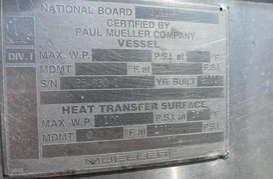 Used 2000 PAUL MUELLER COMPANY _UNKNOWN_ Autoclaves, Reactors & Kettles California US | Machinery & Equipment #1371306