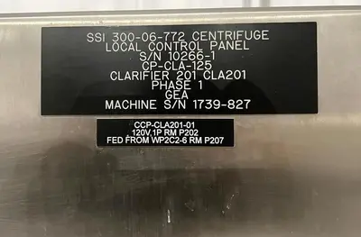(7) GEA Westfalia SSI 300-06-772 vegetable protein clarifier centrifuges, 316SS.