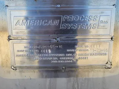 USED 1995 AMERICAN PROCESS SYSTEMS FZM-18-H