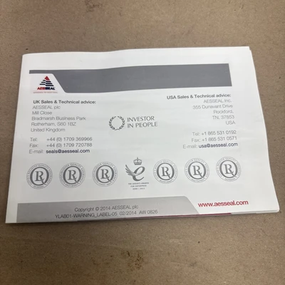 New | in-Stock Aesseal Aza 15143033 Pump Parts Indiana US | J&J Industrial Supply #1389277