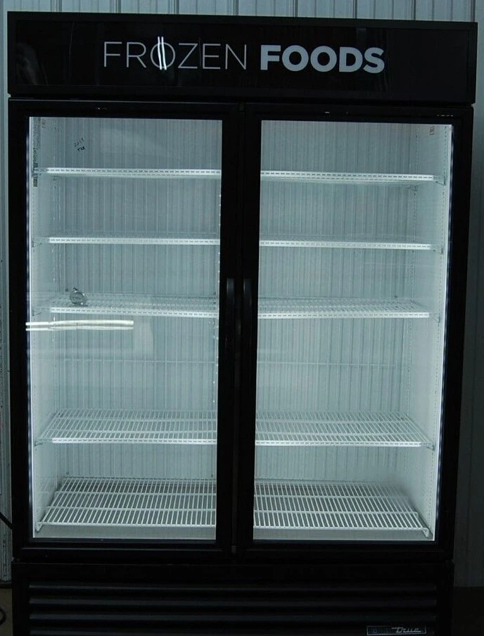 142-0884 True GDM-49F-HC~TSL01 Glass 2 Door Self-Contained Freezer