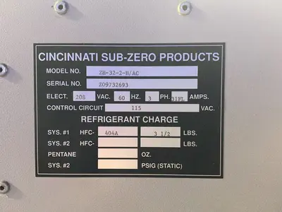 Used CINCINNATI SUBZERO PRODUCTS ZH322H/AC Heat Treating Units Ohio US | HGR 24 #1279290