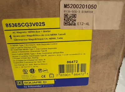 NEW SQUARE D 8536SCG3V02S AC MAGNETIC STARTER SER. A SIZE 1