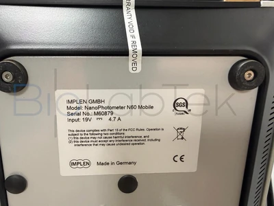 Used Implen N60 Mobile Spectrophotometer (UV-Vis, Fluor) Missouri US | BioLabTek #1520482