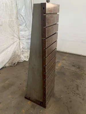 18" WIDE X 72" TALL X 20" DEEP T-SLOTTED ANGLE PLATE. STOCK # 0365224
