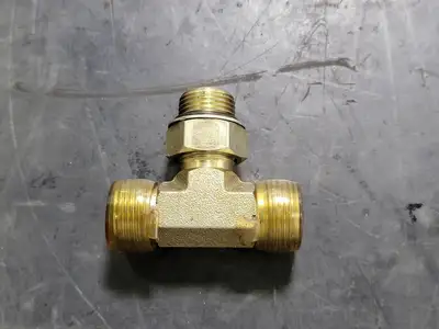 1/2" Threaded Branch Tee M-08 ORFS X M-08 ORFS Brass (Bag of 2)