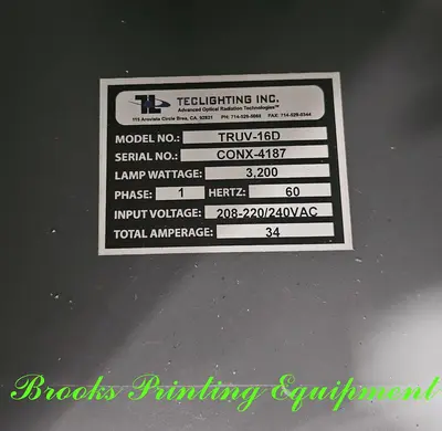 USED TEC LIGHTING TRUV-16D