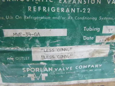 Sporlan MVE-34-GA R-22 Thermostatic Expansion valve