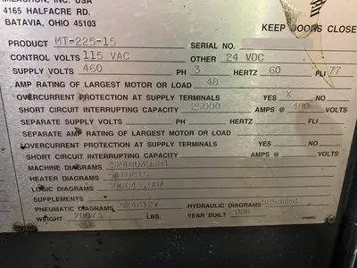 USED 2000 MILACRON,  CINCINNATI MILACRON MT225-15