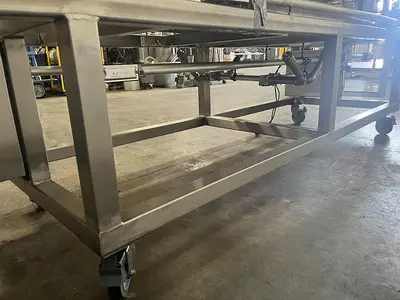 Three-Section Wire Mesh Conveyor with Rails