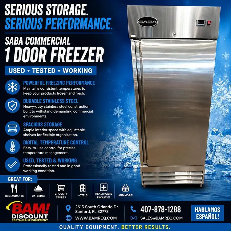 New | in-Stock SABA S-23R Freezers Florida US | BAM Discount Restaurant Equipment #1296382