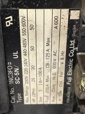 USED FUJI ELECTRIC SC-5N/UL 1NC3F0