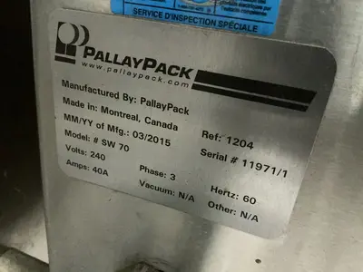 Used 2015 PALLAY PACK SW 70 Miscellaneous Packaging Equipment Ohio US | HGR 24 #1319709