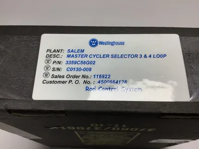 Westinghouse 3359C56G02 Master Cycler Selector 3 & 4 Loop PC1