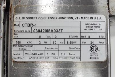 USED Blodgett CTBR-1