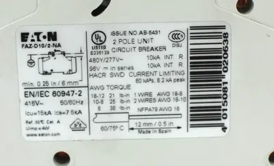 USED EATON FAZ-D10/2-NA