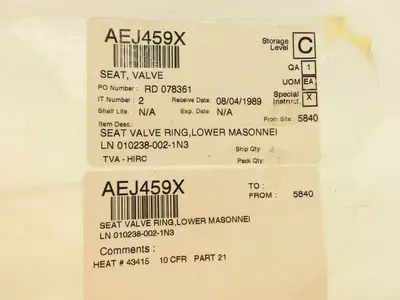 Masoneilan Dresser AEJ4549X Valve Seat 010238-002-IN3