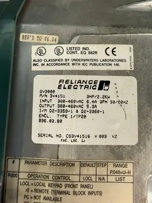 Reliance Electric GV3000 3 HP/2.2kw M/N 3V4151 (9.4.4)