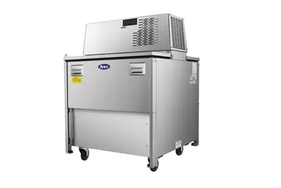 New | in-Stock Atosa New Atosa AMC-3402 34" Forced Air Milk Cooler - Double Access Bottle Coolers Illinois US | Falcon Restaurant Supply #1375590
