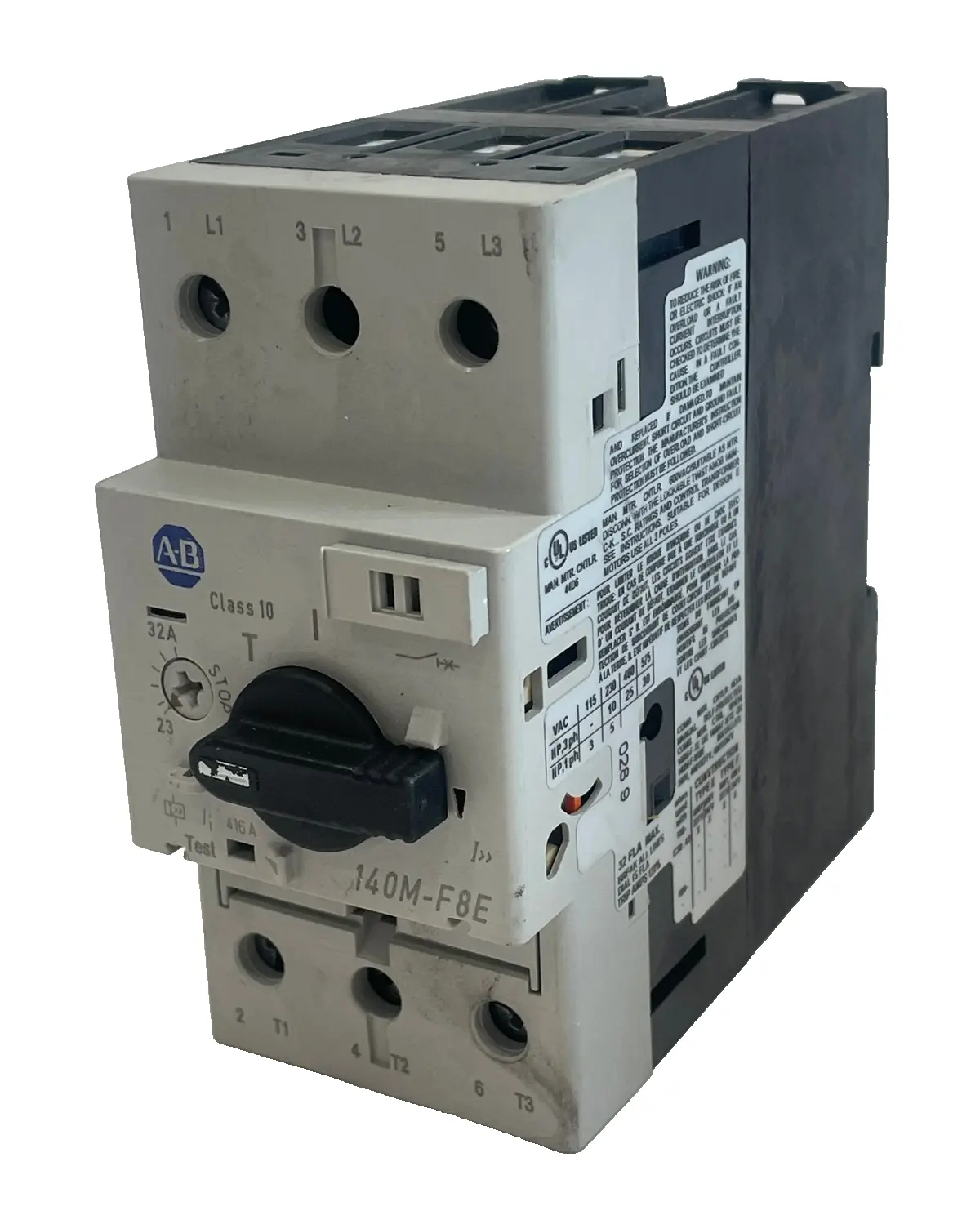 USED ALLEN BRADLEY 140M-F8E-C32 CIRCUIT BREAKER SER. C 140MF8EC32