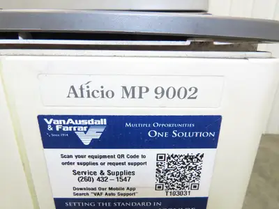 Ricoh Aficio MP 9002 Laser Mono BW Printer Copier Scan Duplex 90PPM Touch Screen