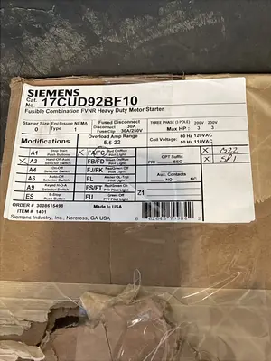 USED SIEMENS 17CUD92BF10