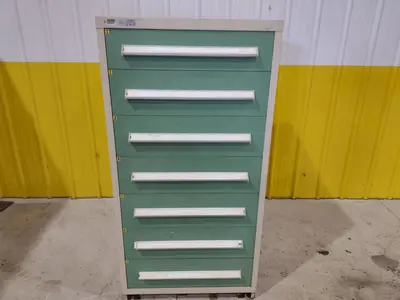 7 DRAWER VIDMAR INDUSTRIAL STORAGE CABINET 30" X 27.5" X 59": STOCK  #21502 (24 AVAILABLE)