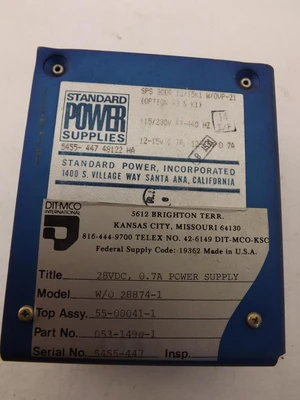 Used STANDARD POWER SUPPLIES _UNKNOWN_ AC/DC Power Supplies | OCO Industrial #1656963