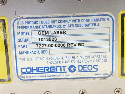 USED COHERENT REV BD GEM LASER INDUSTRIAL CO2 LASER HEAD