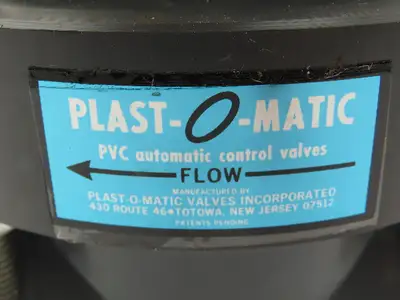 Plast-o-matic EST200V-NO 2" Shutoff Valve PVC Spring Return NO Pneumatic Powered