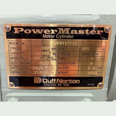 NEW 2012 DUFF-NORTON POWER MASTER DGQ13T-3J