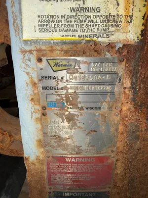 Used WARMAN 064EAHQQQMM273A Pumps South Carolina US | Yellow Tag Capital Recovery #1328050
