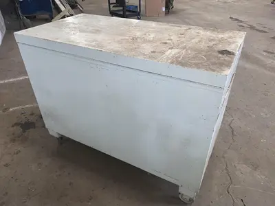 30" X 60" X 46" WHITE PORTABLE JOB BOX CABINET ON ROLLING CASTERS: STOCK #12391