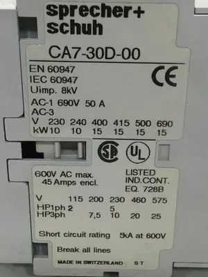 USED SPRECHER & SCHUH CA7-30D-00